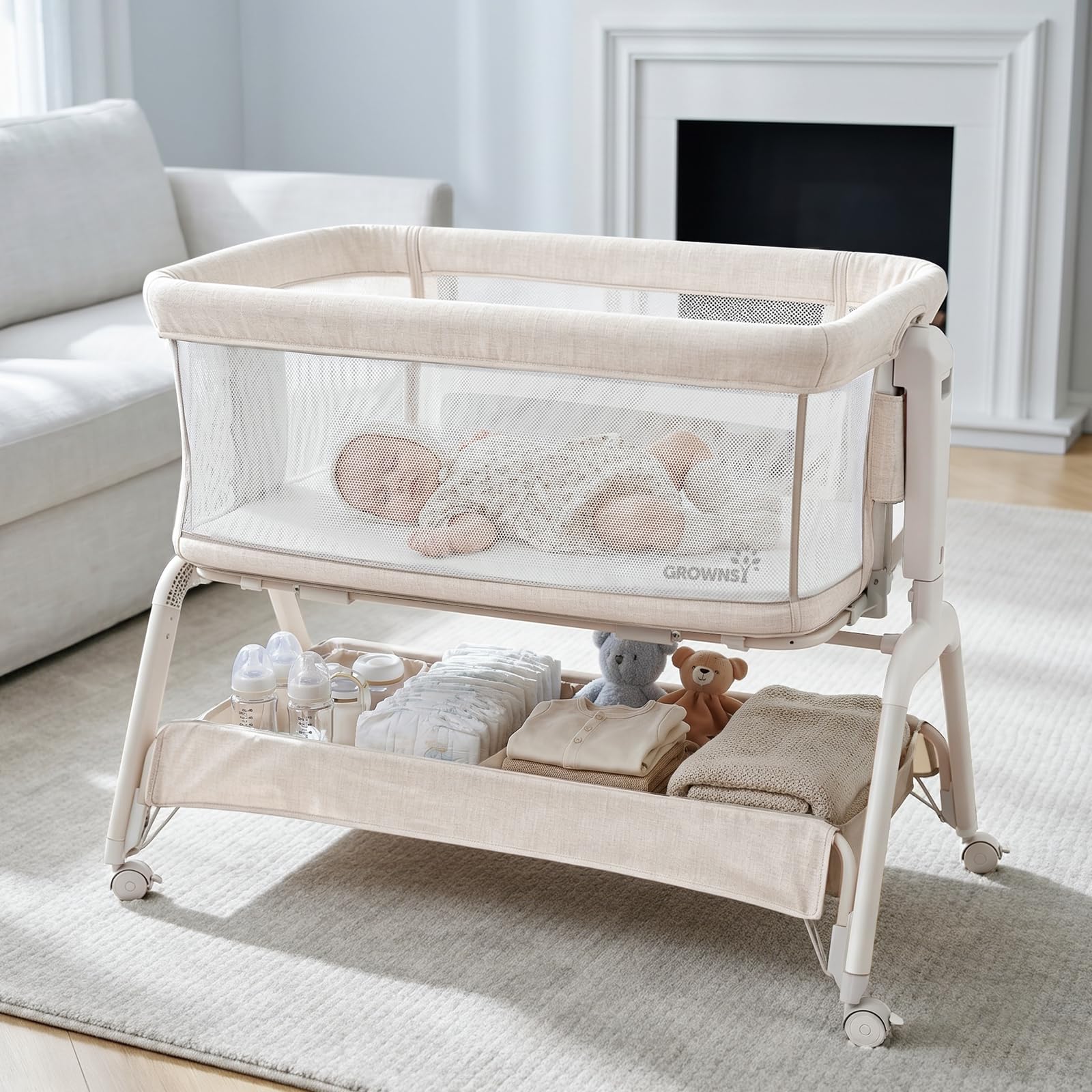 GROWNSY 5-in-1 Bassinet Bedside Sleeper