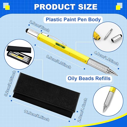 Miniatura 2 de Zhanmai 168 bolígrafos multiherramienta, regalos para hombres 6 en 1, destornillador, destornillador, regla, medidor de nivel, bolígrafo para