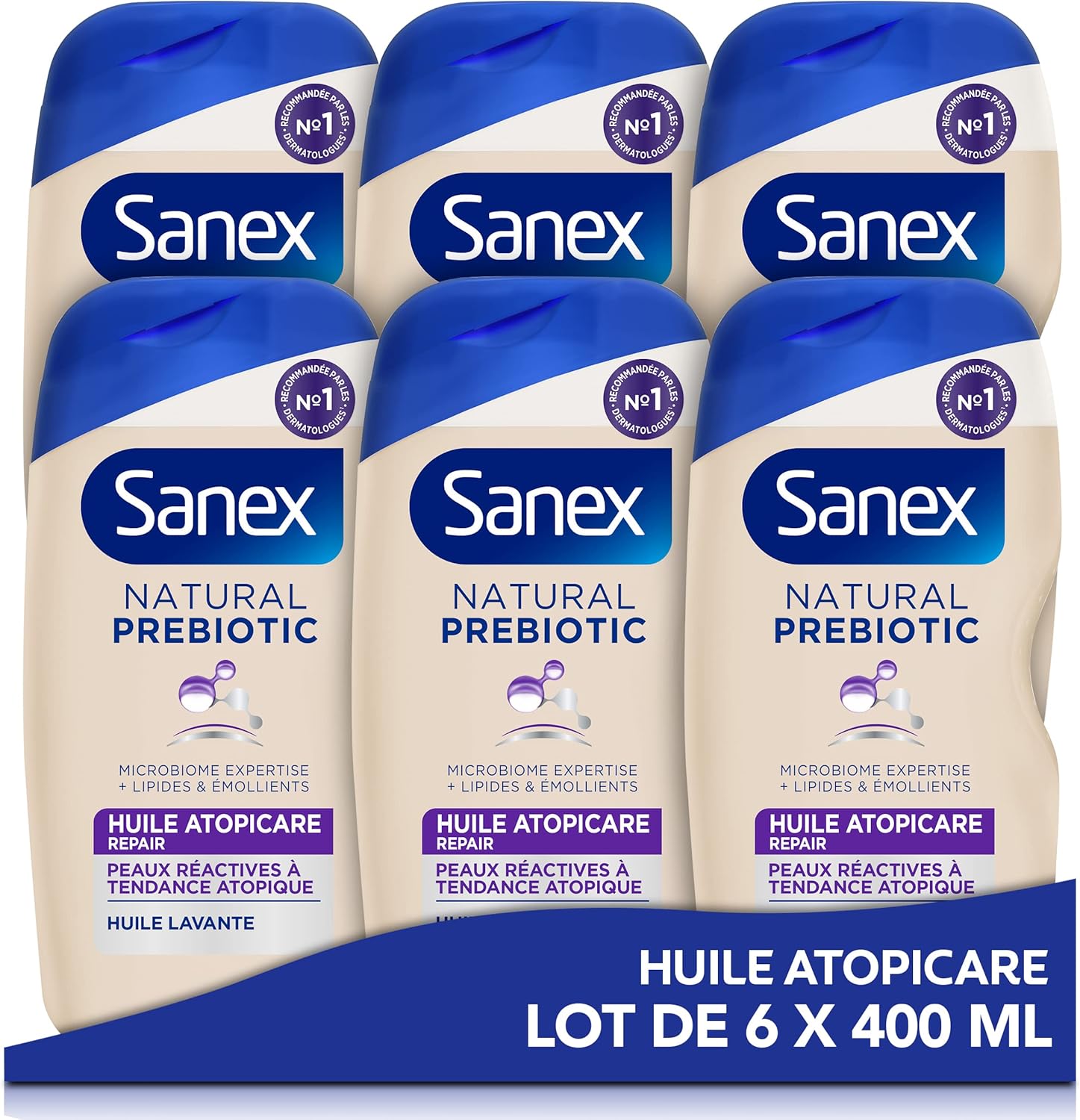 SANEX Natural Prebiotic Atopicare Huile Réparatrice Peau Sèche