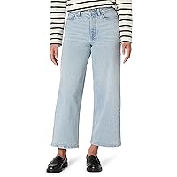 Amazon Essentials Jeans a Vita Alta e Gamba Larga Donna, Lavaggio Blu Chiaro con Ghiaccio
