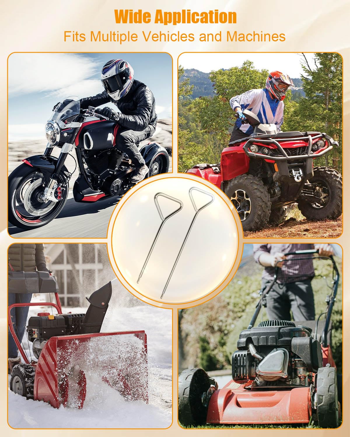 Juego de herramientas de extracción de resorte de 13 y 19 pulgadas para motos de nieve, motos de cross y motocicletas, extractor de resorte con mango de bucle completo