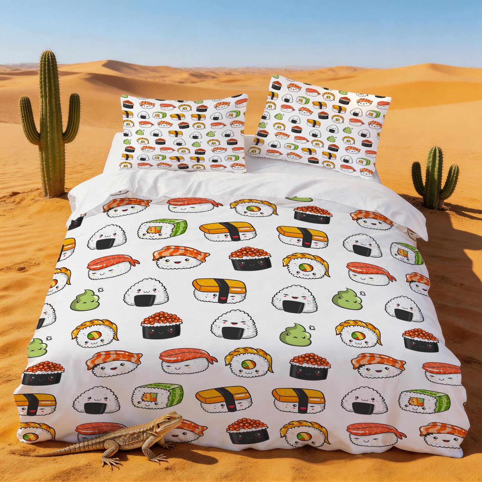 Housse de couette 240x260 sushi pour transformer votre chambre en un cocon ludique et mignon