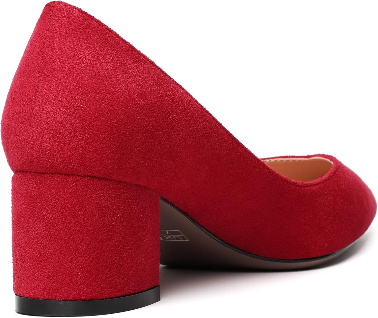 MOVINSTEPS Womens Pointed Toe Slip On Dress Dating Chunky Low Heel Pumps Shoes 2 Inch