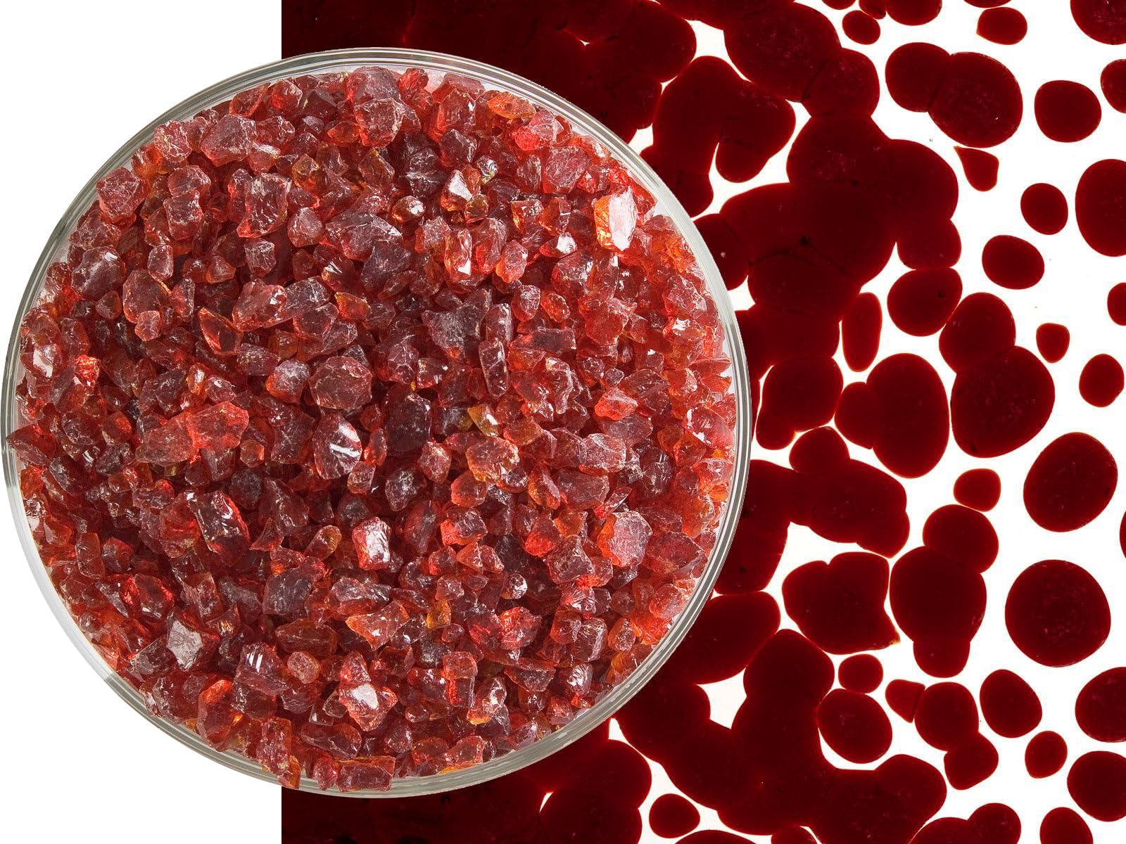Garnet Red Transparent Glass Frit Coarse Bullseye COE 90 Fusible- 8 Ounces-image-1