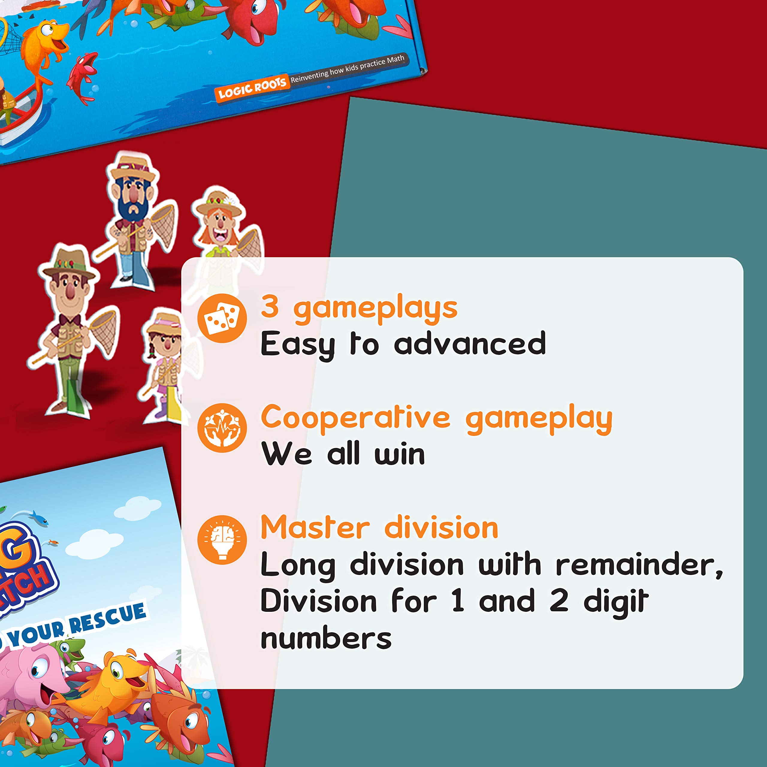 LogicRoots Big Catch Division Game with Remainder Fun Math Board Game