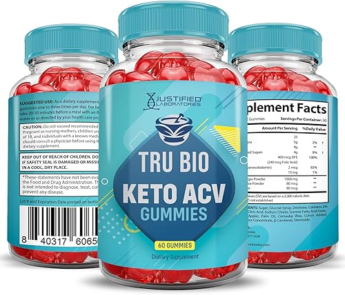 Miniatura 7 de Paquete de 10 gomitas Tru Bio Keto de 1000 MG ACV con jugo de granada y raíz de remolacha B12 600 gomitas