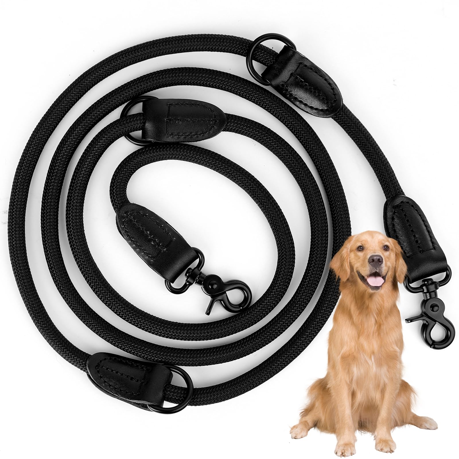 CROSHER Hundeleine 3m Doppelleine | Verstellbar Für Große Hunde