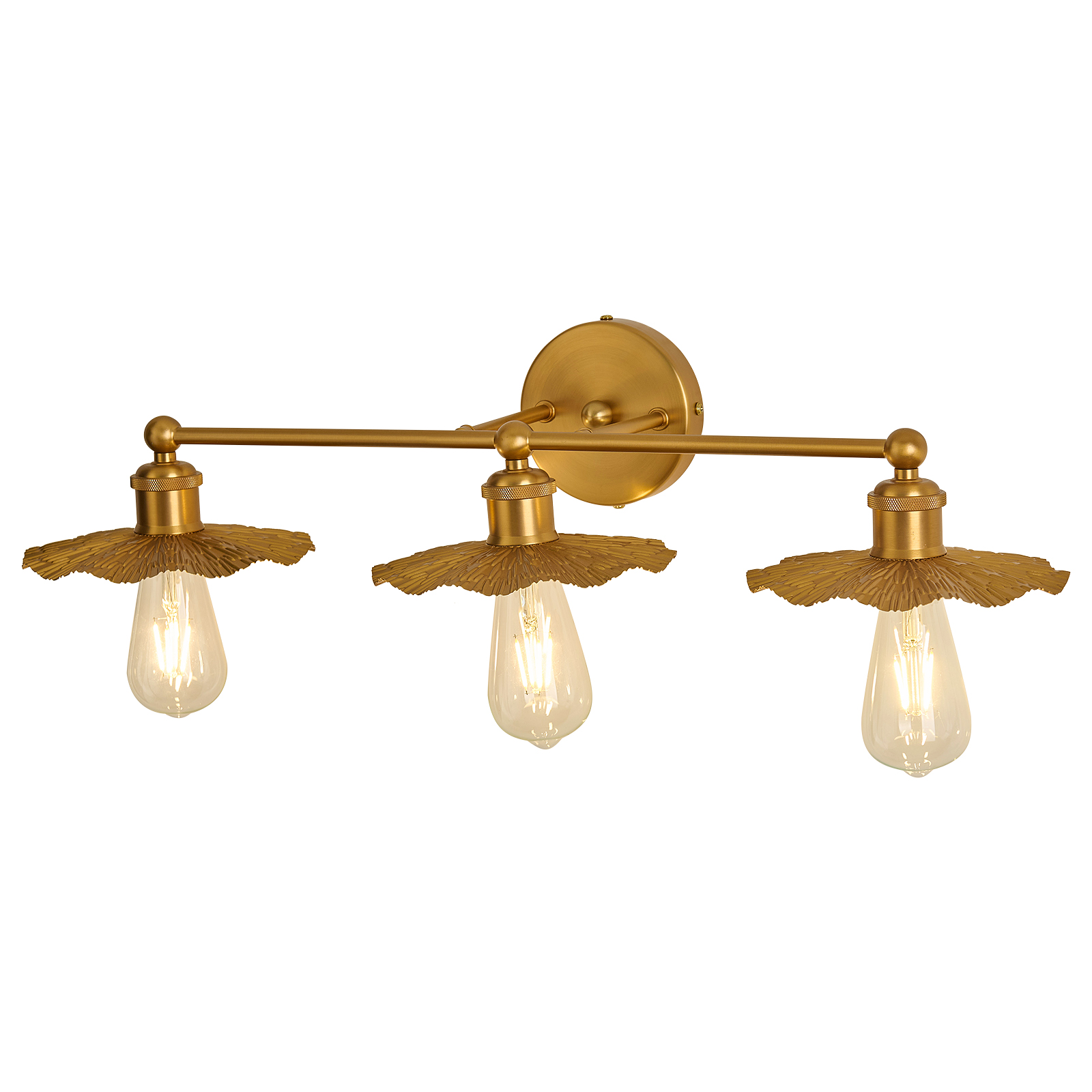Image of ZGLAOJT 3 Light Vintage Vanity Light Gold Bathroom Light Fixtures Over Mirror.