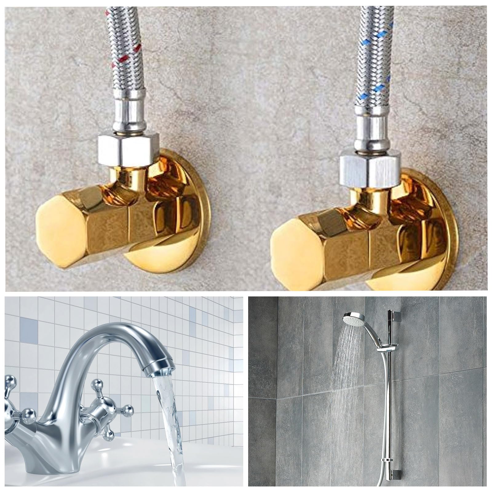 2 Stück Anschlussschlauch Armatur,Wasserhahn Anschluss Verlängerung G3