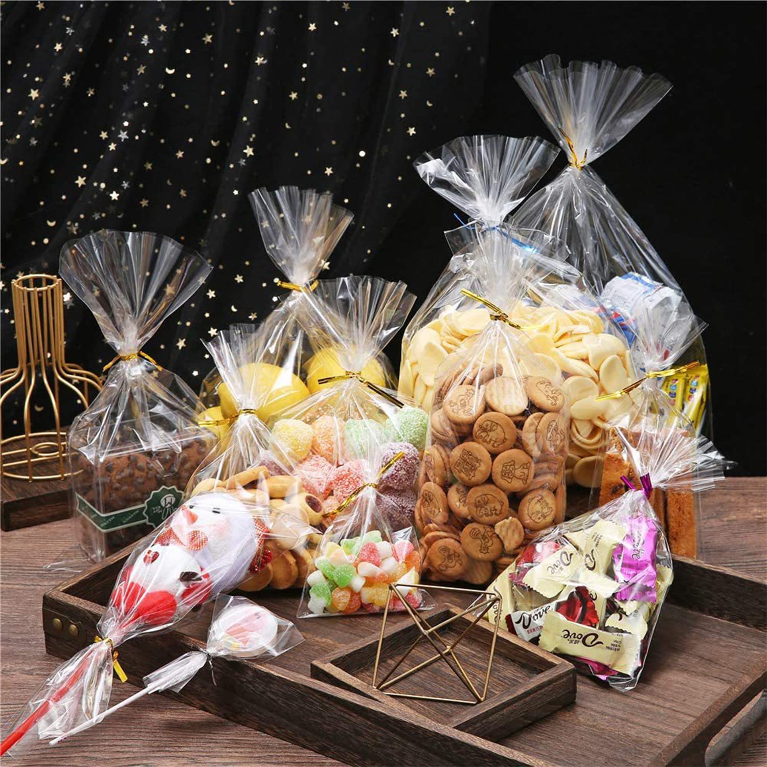 Sacchetti di cellophane trasparente 100 pezzi sacchetti di caramelle