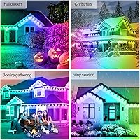 Vista 7 de Luces RGB permanentes para exteriores de 300 pies - IP67 impermeable con control remoto de aplicación inteligente, modos de escena de bricolaje