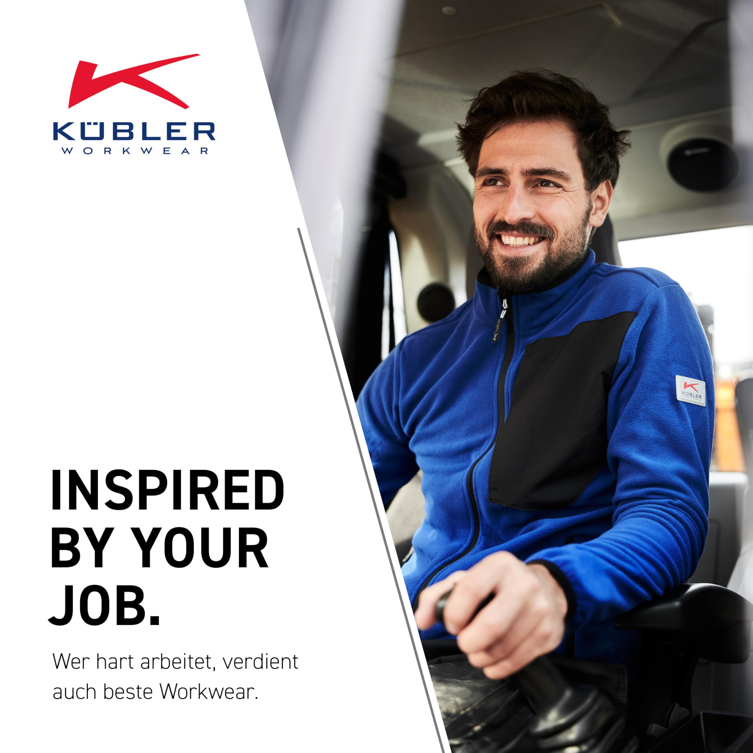 KÜBLER ICONIQ Strickjacke 1443 – Arbeitsjacke im Stricklook mit Kontrasteinsätzen und Front-Reißverschluss