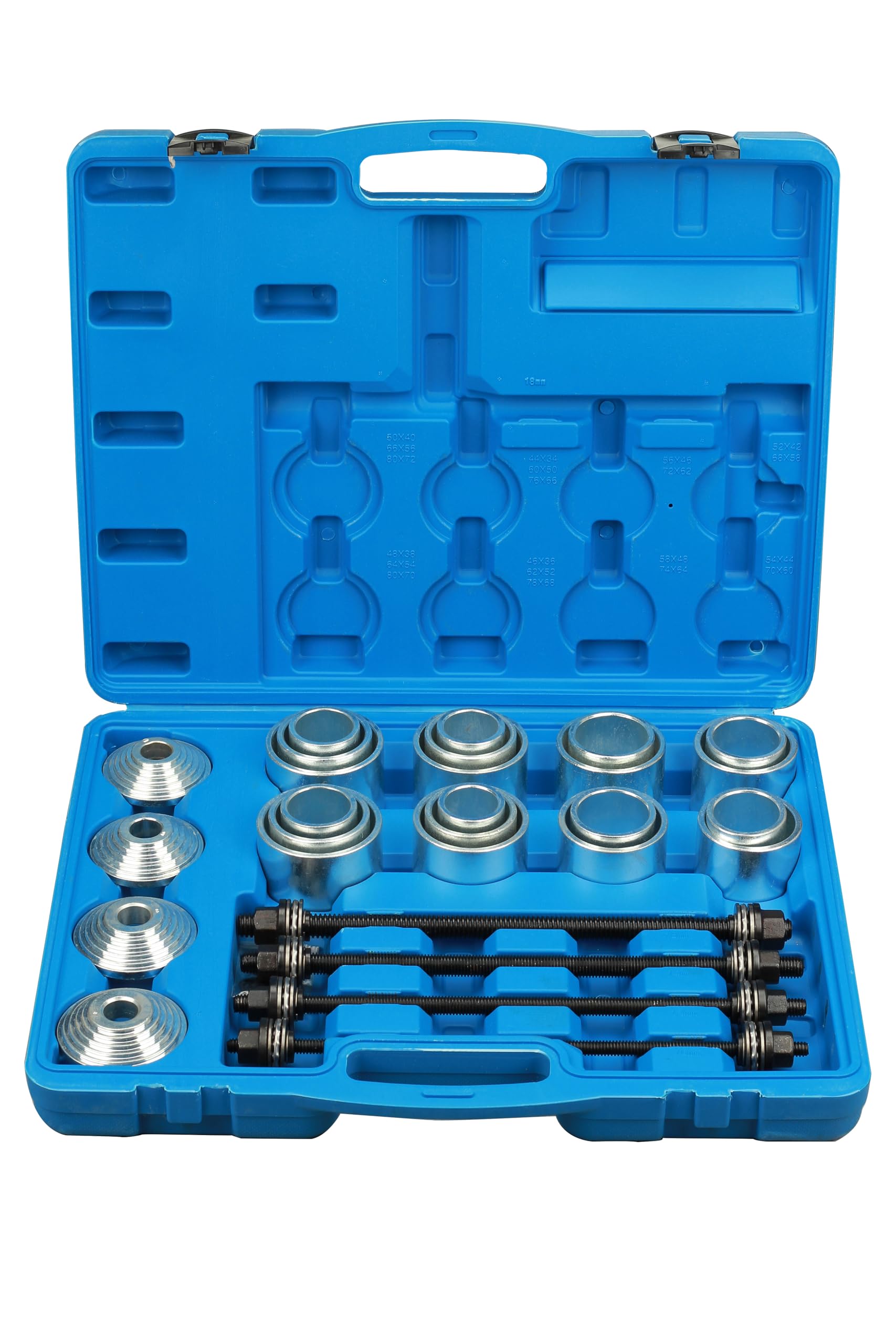 BOOMSTART Juego de rodamientos silenciosos de 28 piezas, prensa de rodamientos de rueda, kit de herramientas de bujes extractores con caja de almacenamiento, extractor, instalador para coche, camión y