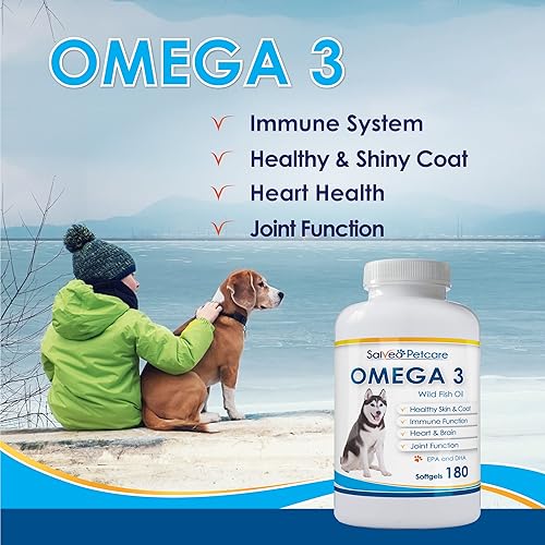 Miniatura 2 de Salveo Petcare Omega 3 Aceite de pescado para perros  Suplemento natural para mascotas para abrigo brillante  Wild Caught más EPA y DHA que aceite