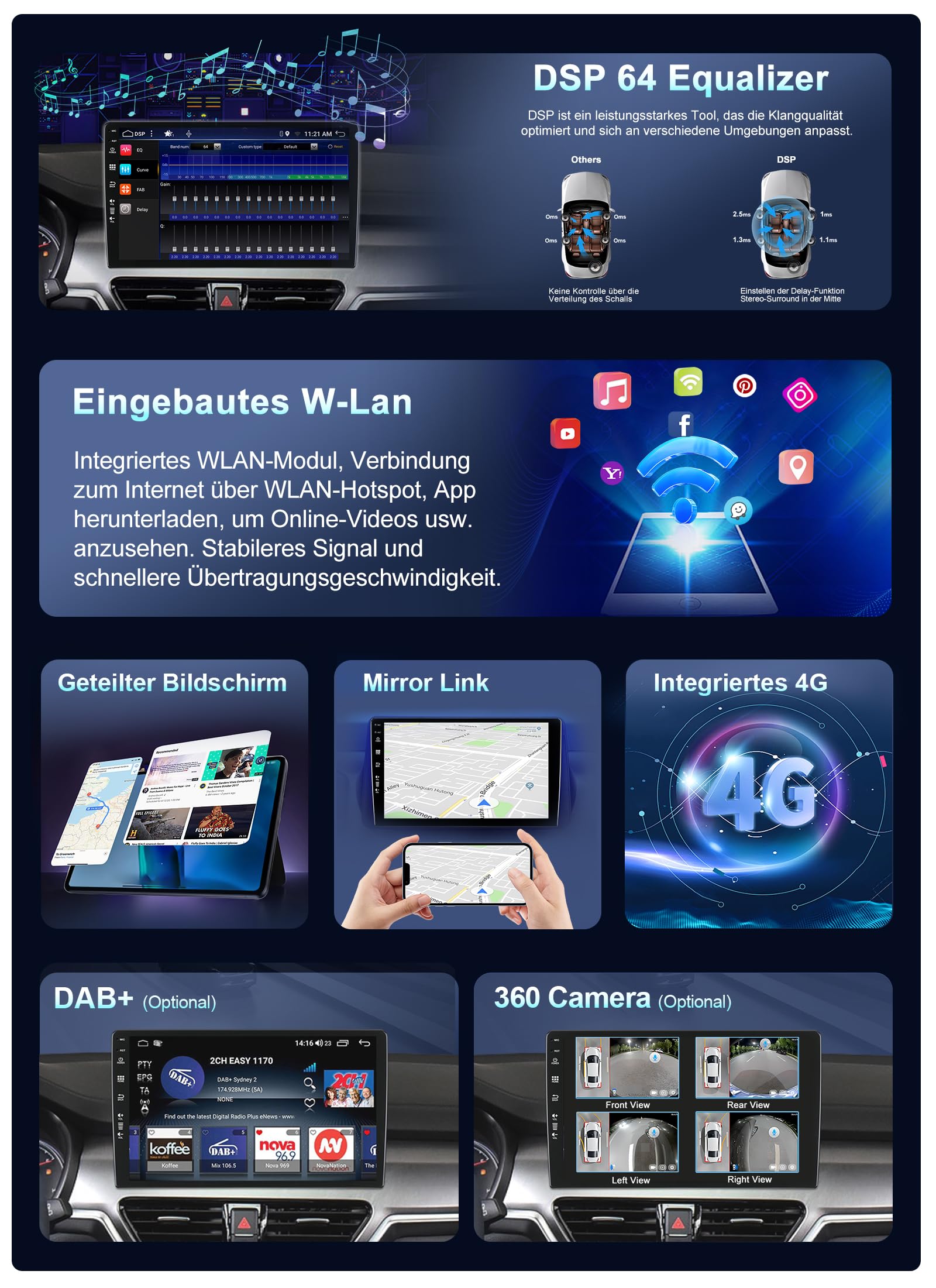 9,7 Zoll Android 15 Autoradio Für Ford Focus 3 MK3 2011-2019 - CarPlay, Navigation, DAB