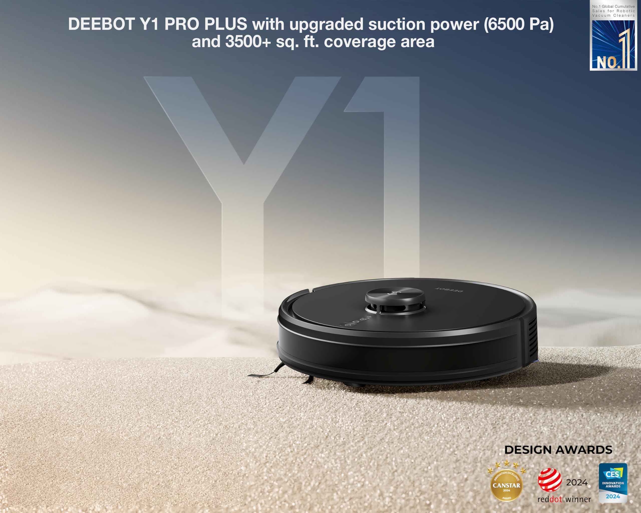 ECOVACS Deebot Y1 Pro Plus 2-in-1 Robot Vacuum Cleaner with Auto 