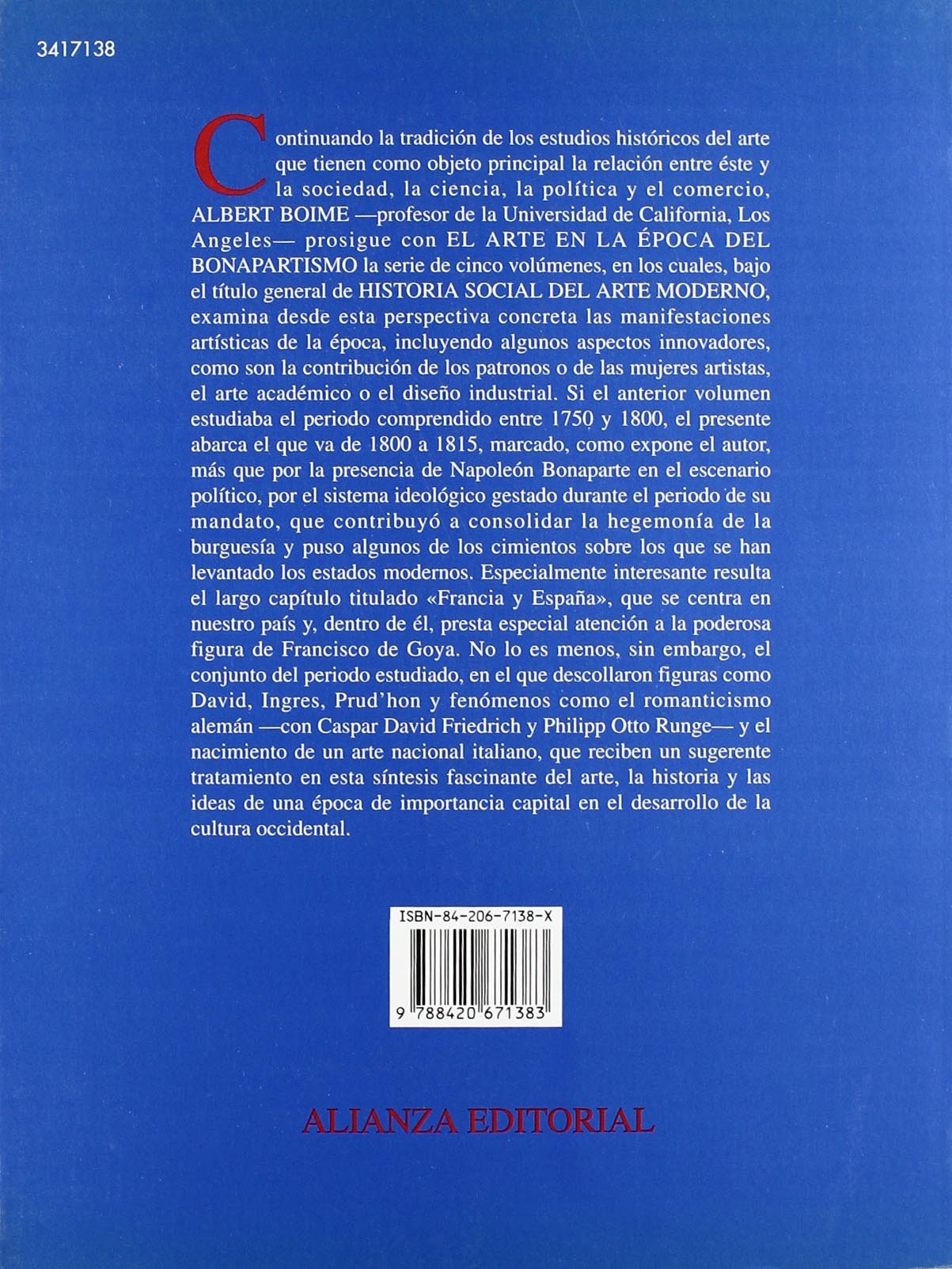 Historia social del arte moderno. 2. El arte en la época del bonapartismo 1800-1815 (Alianza Forma (Af))