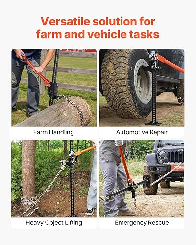 Miniatura 6 de VEVOR Farm Jack Gato de Elevación Alta Utilitario de 48 pulgadas, Capacidad de 7000 libras con Trinquete para Jeep Todo Terreno, Resistente