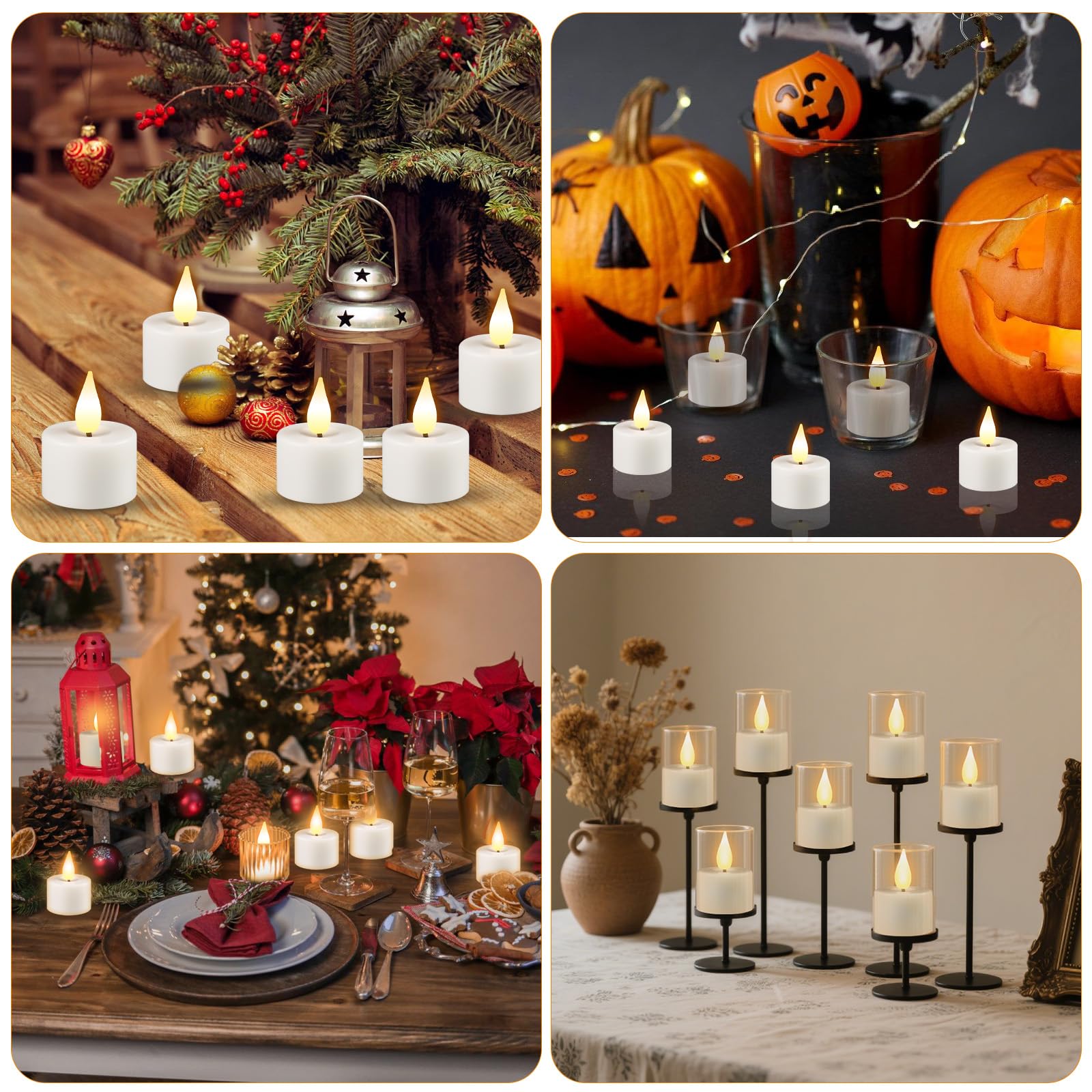Candele LED Piccole per Tavolo del Tè, Effetto Luce Fiammeggiante per Atmosfera Accogliente, Set da 6/12 pezzi, Ideali per Decorazione del Tè e Cena Romantica