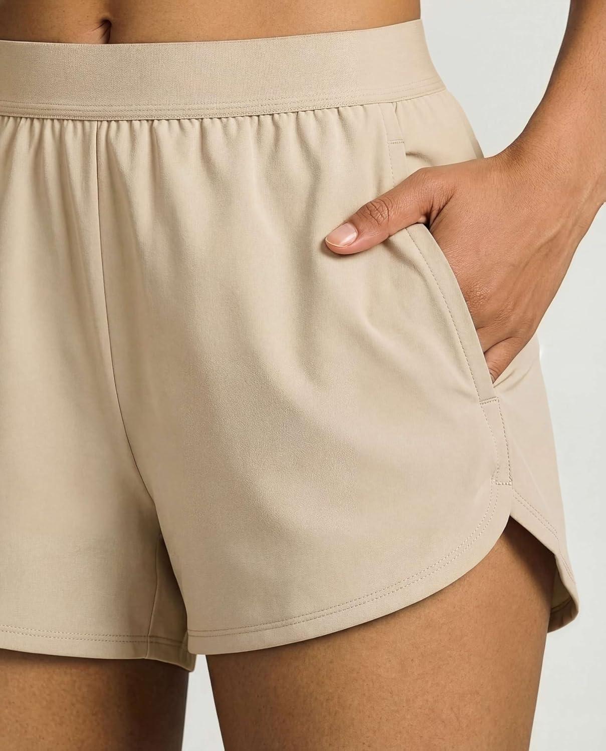 Real Essentials 4 Pack: Women's 3" Dry-Fit Dolphin Running Shorts with Pockets-Athletic Gym Workout Basketball Sports Shorts - Image 5