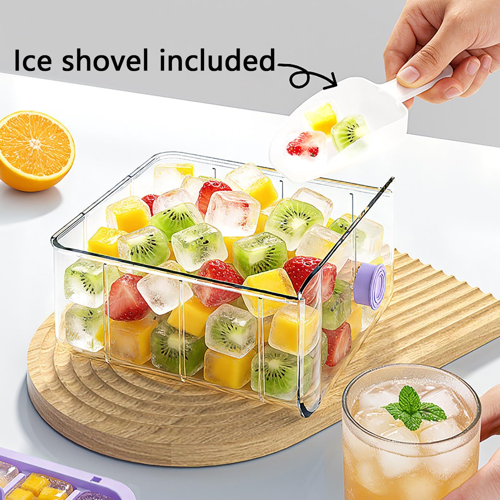 Molde Helado, Molde para Helados, 50 Cavidades | Con Pala, Fáciles de Desmoldar, Ideales para Reuniones, Fiestas y Picnics(Purple)