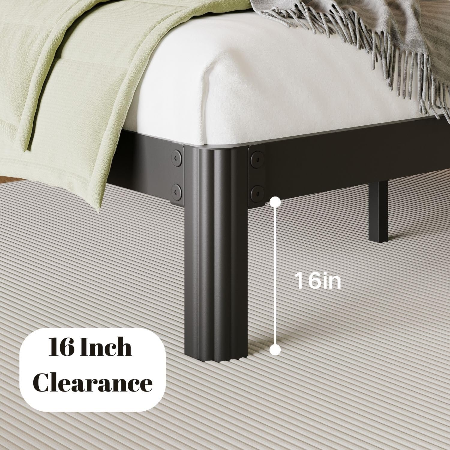 16-inch under-bed clearance