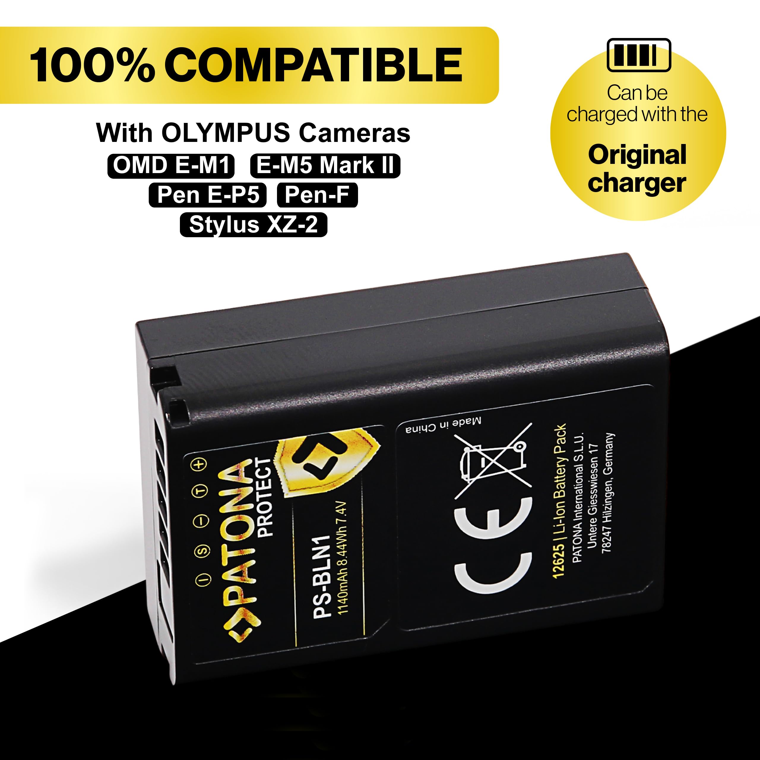 PATONA 2X Protect BLN-1 Akumulator 1140mAh do Olympus PS-BLN1 EM1 EM5