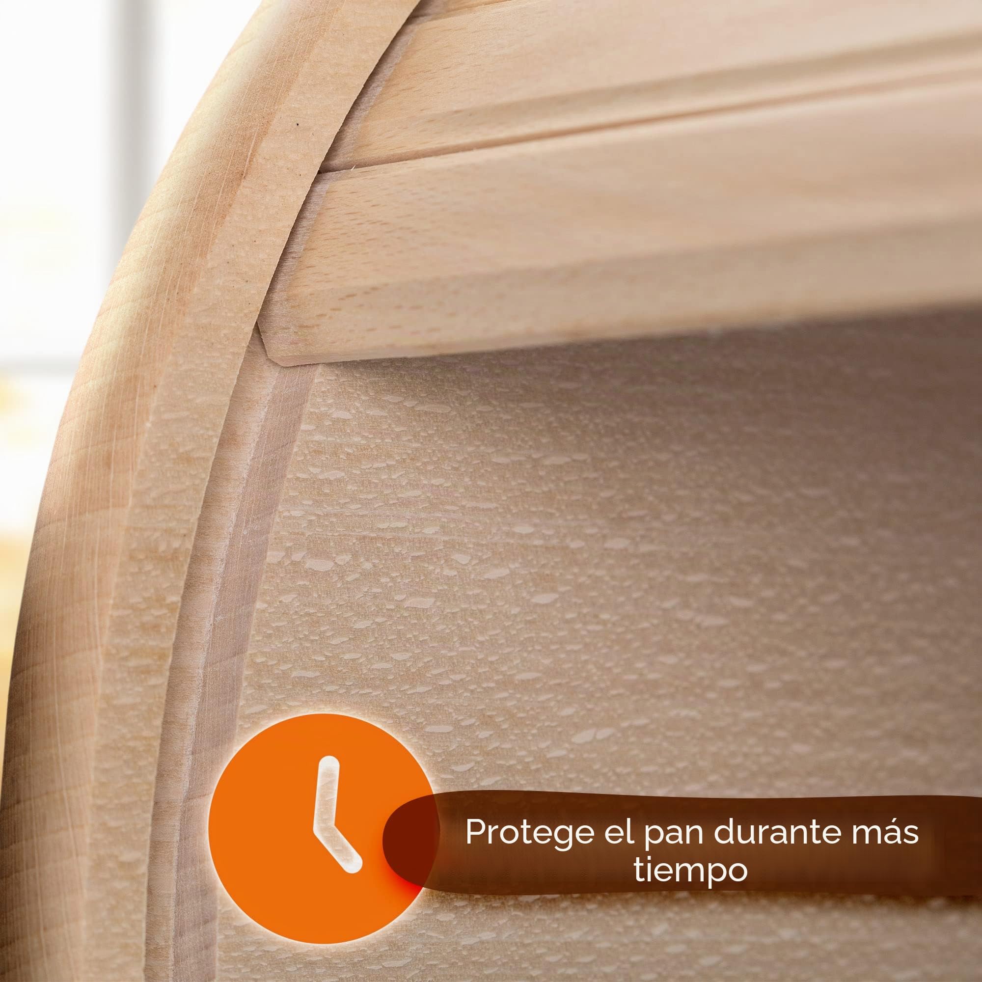 KADAX - Caja de pan de madera con tapa deslizante, combinación perfecta entre tradiciones, estéticas y funcionalidades para mantener tus panes frescos (natural)