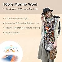 Vista 4 de DANA XU Manta de pashmina extragrande 100% de lana merina, bufanda de viaje, bufanda de cachemira para mujer, otoño e invierno, chal de gran