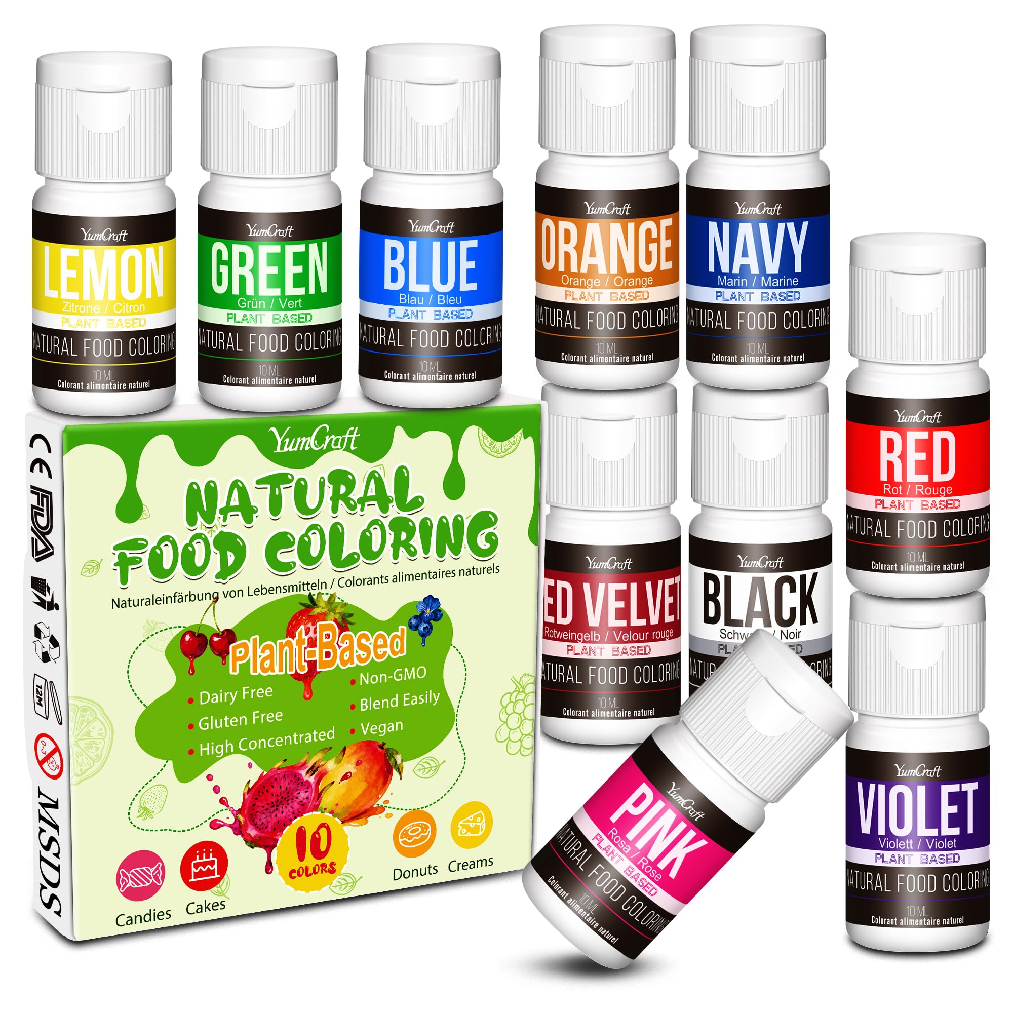 Amazon.com : Natural Food Coloring - 10 Plant-Based Organic