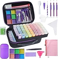 Vista 9 de Douorgan Contenedores de almacenamiento de pintura de diamantes, accesorios y herramientas, organizador portátil de pintura de diamante, a prueba