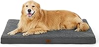 Vista 35 de Bedsure - Cama ortopédica extragrande para perros, con funda extraíble lavable, tapete de espuma con forma de huevera para jaula de mascota, apta