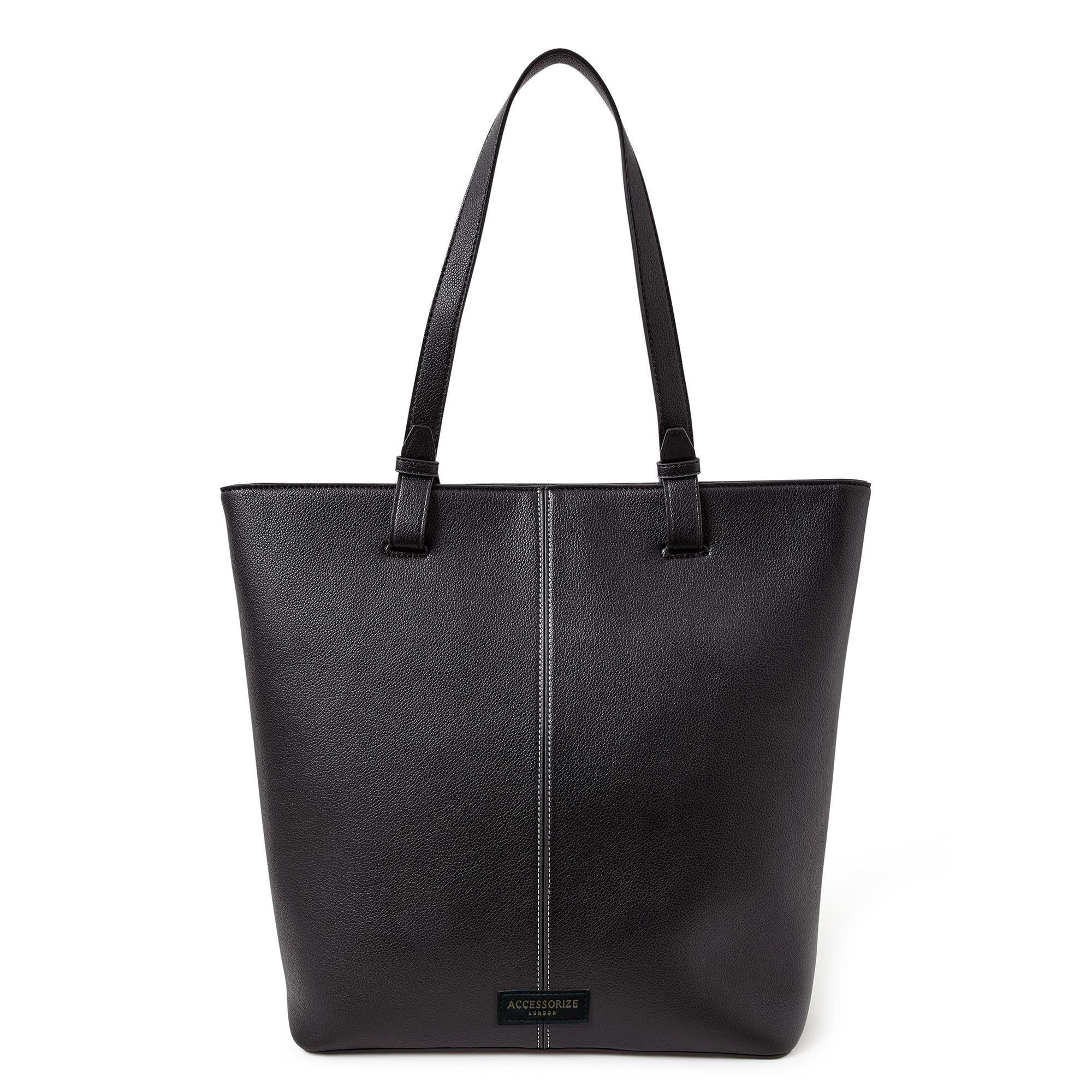 Accessorize London Womens Faux Leather Black Contrast Stitch Laptop Tote Bag (B0CBMW416L) Amazon Price History, Amazon Price Tracker