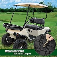 Vista 2 de Roykaw Juego de fundas de asiento de carrito de golf para Club Car DS OEM, material de vinilo de grado marino/más resistente y cómodo, transpirable