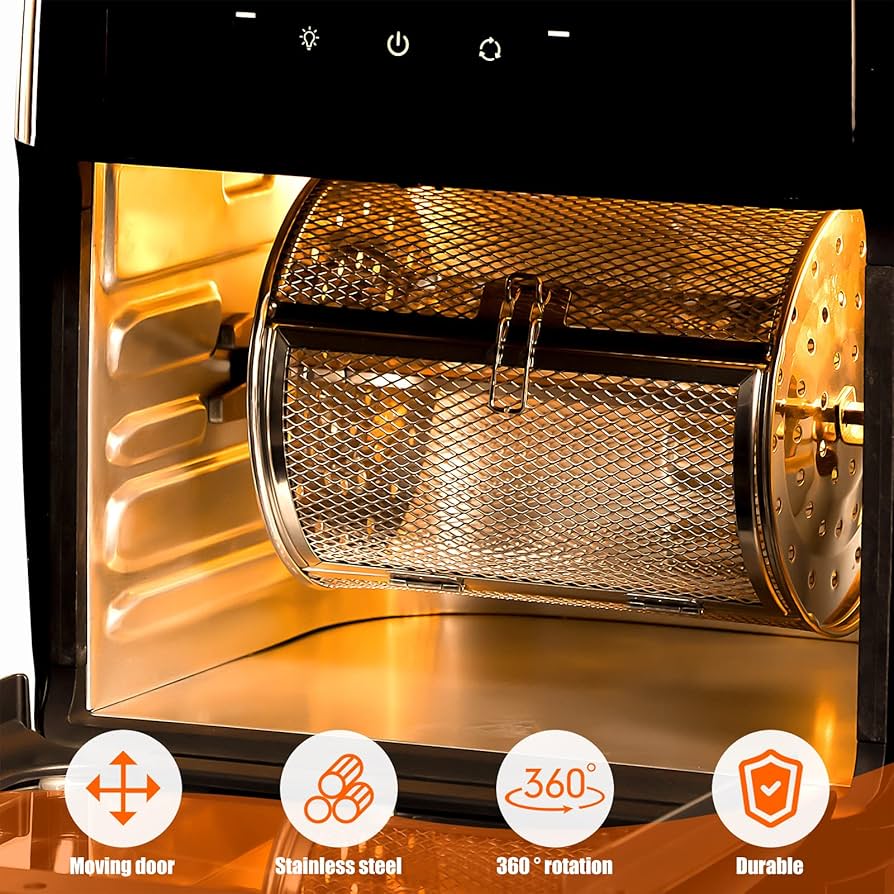 Kisangel Stainless Steel Rotisserie Grill Basket For Oven Bbq Vegetable Grill Cage 180x300mm Kitchen Roasting Tool For Nuts And Snacks