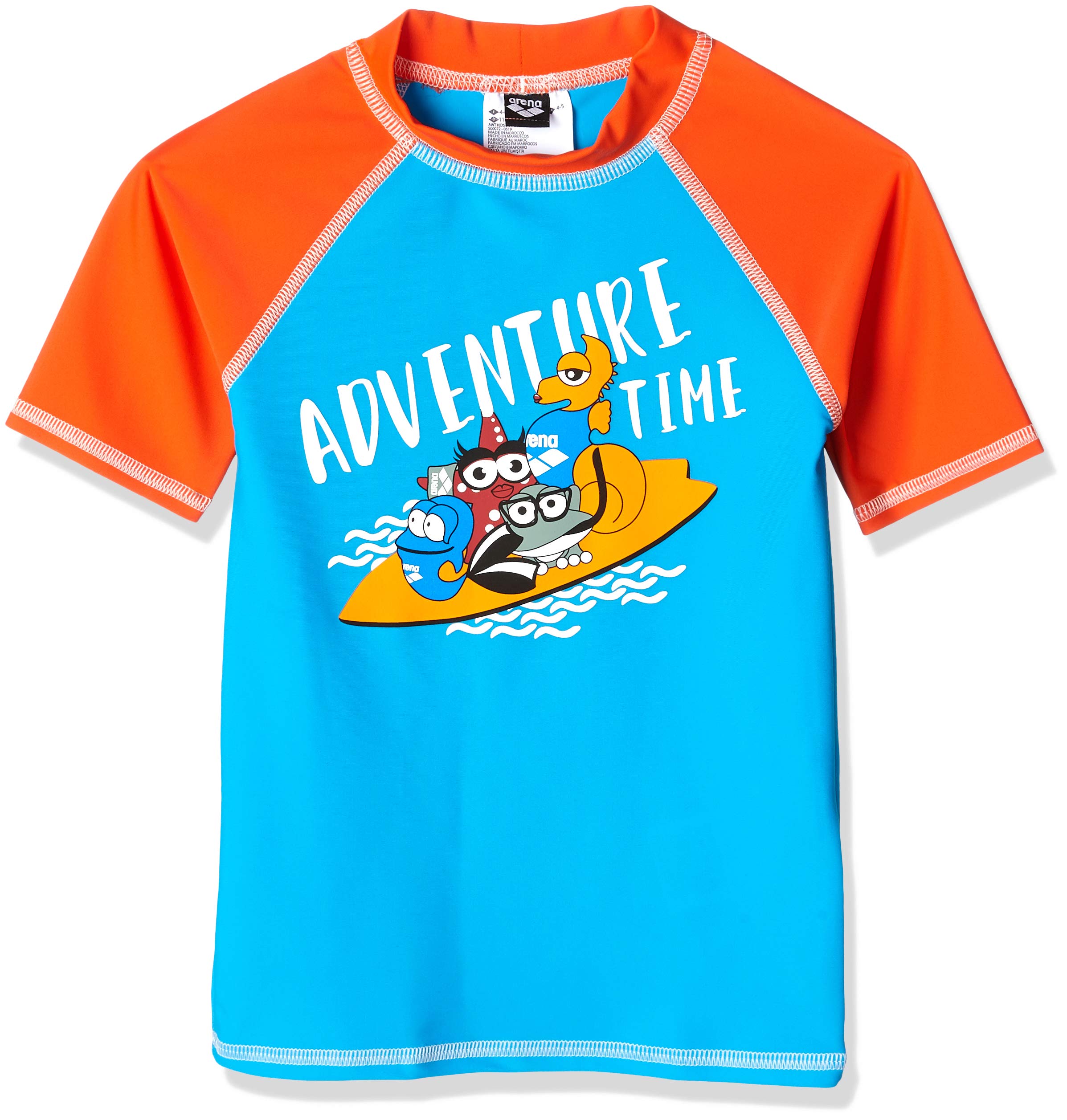 Camicia Da Nuoto Bambino A Maniche Corte - Protezione UV UPF 50+ - Asciugatura Rapida E Resistente Al Cloro - Blu Scuro/Turchese - Rashguard Per Spiaggia E Piscina