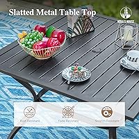 Vista 5 de HERA'S HOUSE Juego de comedor rojo para 4, juego de mesa y sillas de exterior de 5 piezas, 4 sillas de comedor de textileno, mesa de comedor