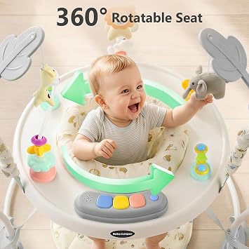 Kinder King Baby Activity Center, Music & Lights, Adjustable Heights, Grey
