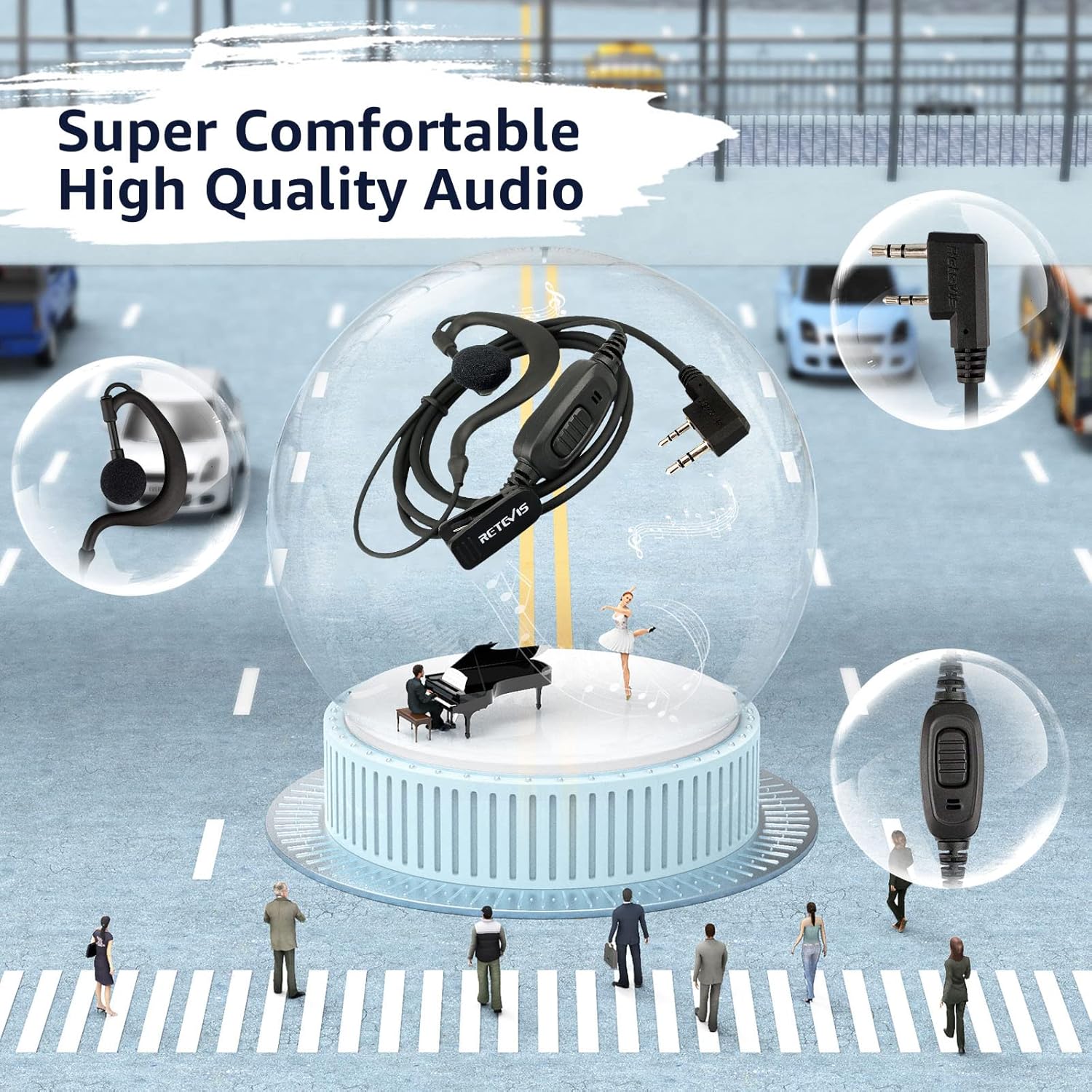 Retevis RT19 Mini Walkie Talkie, Walkie Talkies with Earpiece, 1300mAh, Metal Clip, Portable, Compact Two Way Radio for Adults Business Office School Church Restaurant Retail(10 Pack)
