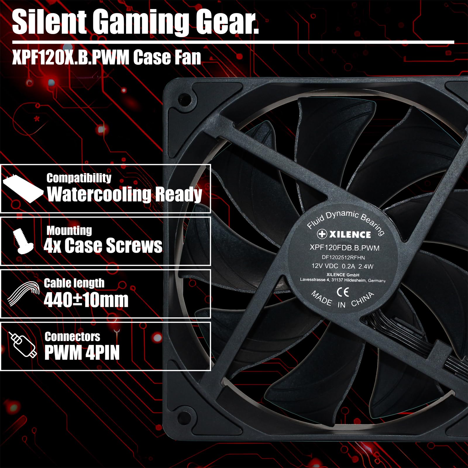 PC- Caselüfter XILENCE Performance X Serie Fan 120 mm, XPF120X.B.PWM