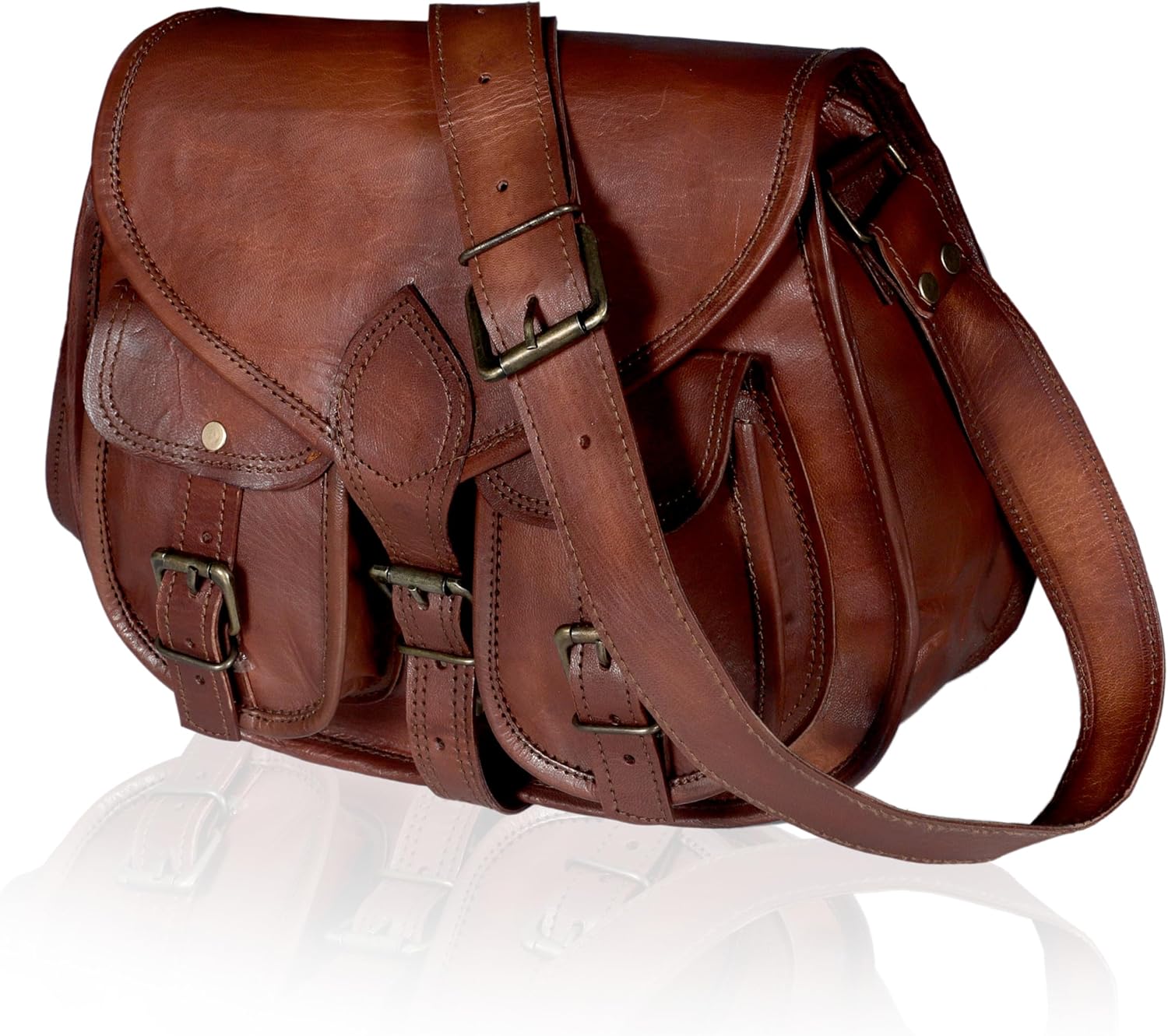 Women Leather Crossbody Satchel Ladies Purse Women Shoulder Bag Tote Travel Purse Genuine Leather Handbags 14 Inch - Image 7