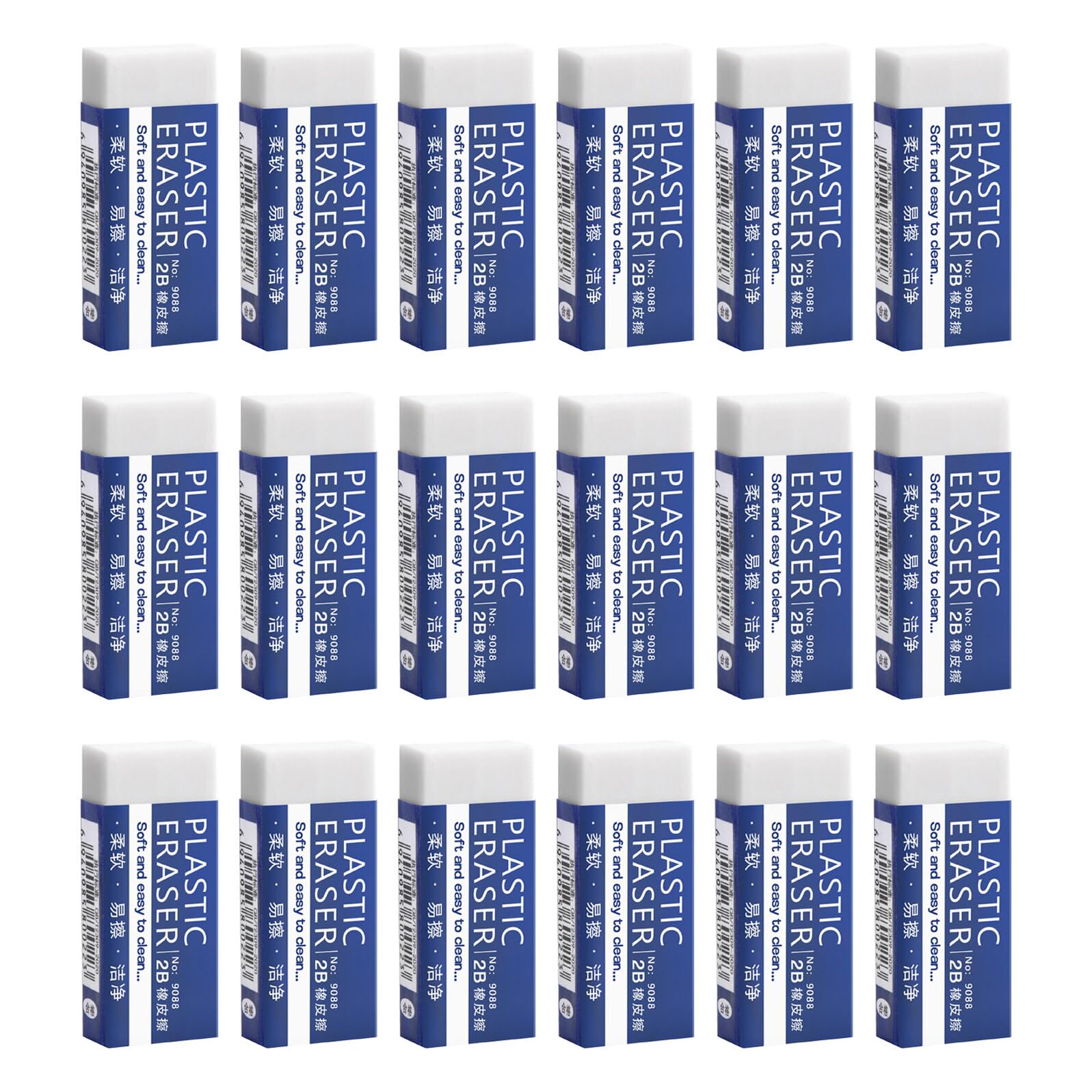 90 Pezzi 90 Gomme Bianche Morbide in Gomma Polimerica Grande per Matita, Gomme da Cancellare per Studenti e Ufficio, Set All’ingrosso per Aula e Forniture Scolastiche