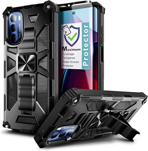 Miniatura 1 de NZND Funda para Motorola Moto G 5G (2022) con protector de pantalla de vidrio templado (cobertura máxima), protección de cuerpo completo [grado