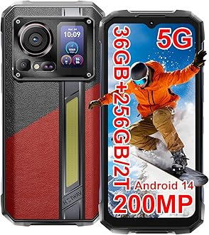 HOTWAV Hyper 7 Pro 5G Rugged Phone, 36GB + 256GB/2TB Android 14 Waterproof Phone, 6.6"FHD+ 2K Display Cell Phone, 10800mAh Battery, 200MP + 32MP Camera, Octa Core, Dual Sim, NFC, OTG, 120Hz, 33W, GPS