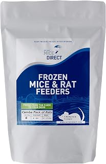 MiceDirect EST. 2003 6 Frozen Rat Combo Pack 3 Mediums and 3 Large Feeders Snake Food (6-9 in)(Pack of 6)(780 Grams Min)