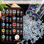1401 Pièces Perles en verre cristal pour la fabrication de bijoux Perles de verre pour les prises de soleil avec perles colorées, perles assorties en cristal pour bracelets, collier DIY Artisanat 4 mm 6 mm 8 mm (1401 Pièces)