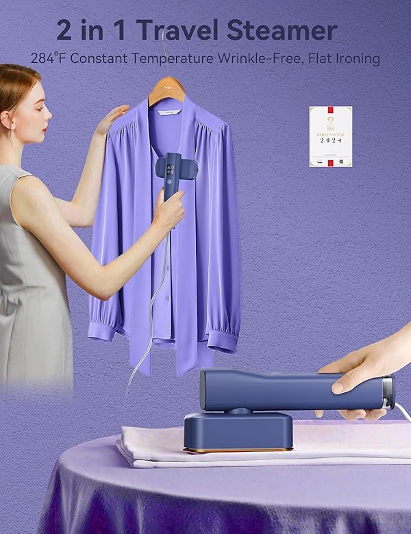 Steamer for Clothes,Sundu Portable 2-in-1 Steamer & Iron,100ml Tank,15s Heat-up,20 Min Steam,Wrinkle Remover,Garment Steamer for Travel, Home, Office(Navy-blue) by Sundu - Image 2