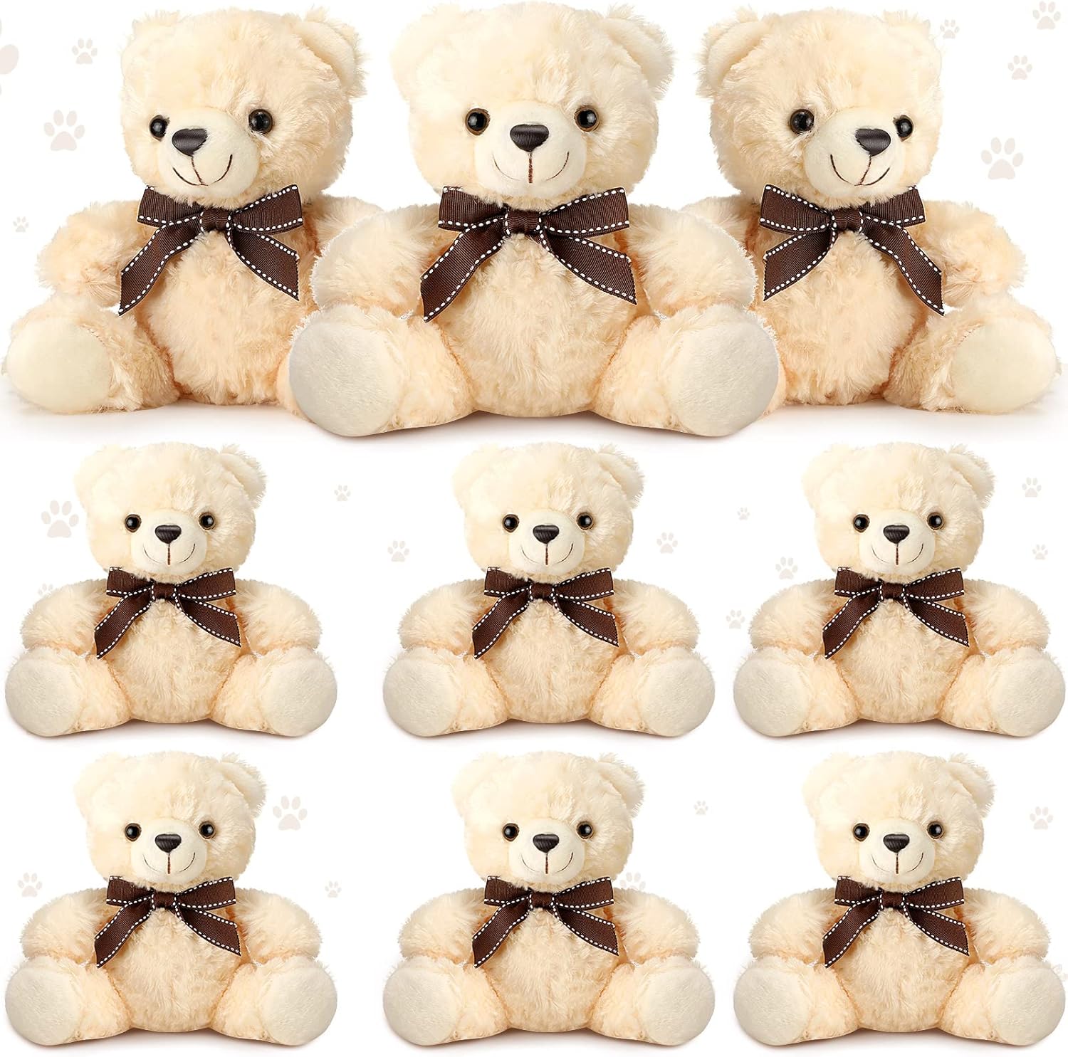 HyDren 9 Pcs Bear Stuffed Animals Bulk 8" Plush Bears Doll