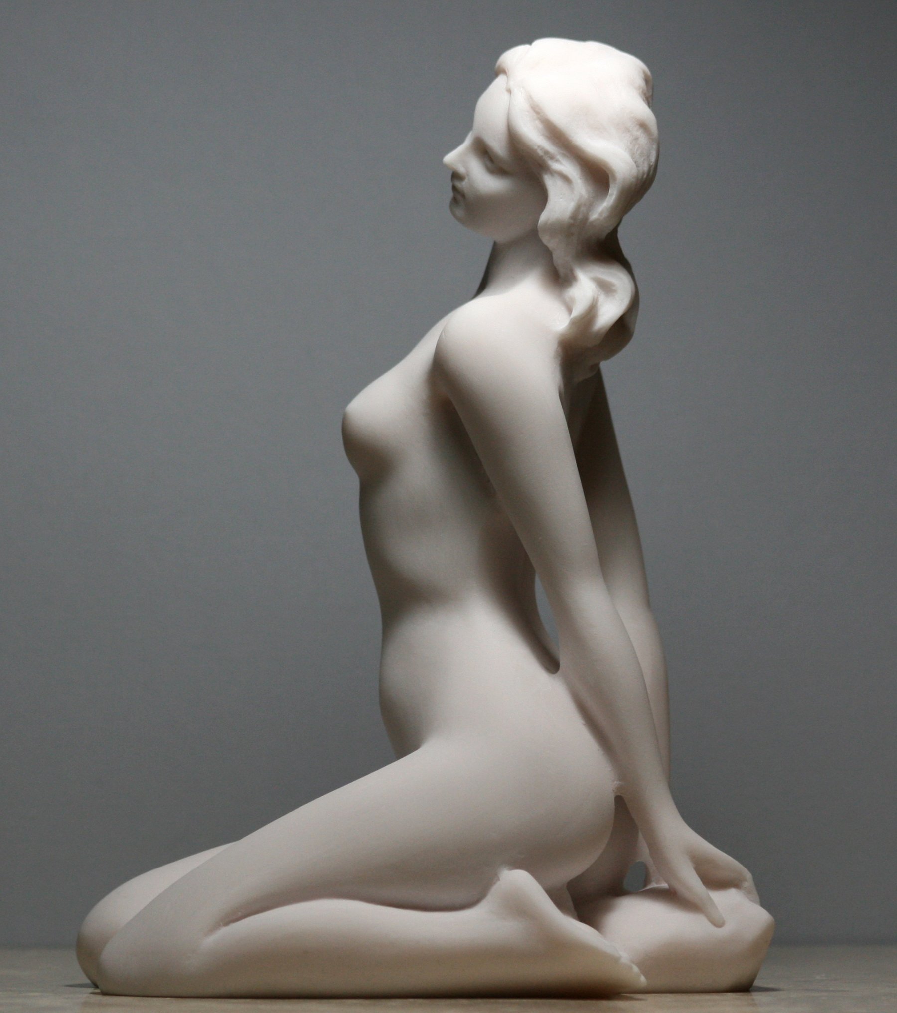 Akt Nackte Frau, Sexy, Weibliche, Erotische Kunst, Alabasterfigur, Statue, Skulptur 20 cm