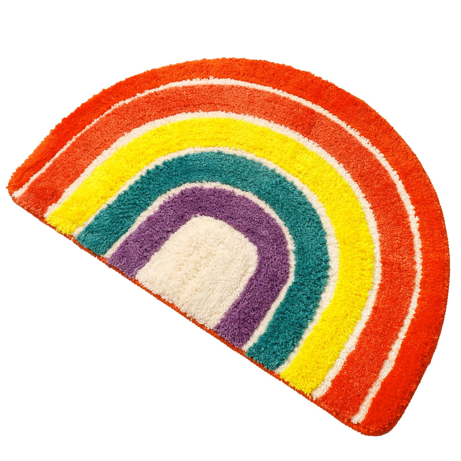 YOOCHUENG Regenbogen Badematte Rutschfester Waschbar,Flauschig (50x80 cm) | Weich & Saugfähig Badteppich, Maschinenwaschbar,Kinder Badezimmerteppich,Mittlerer Stapel Teppich für Badezimmer Schlafzimmer